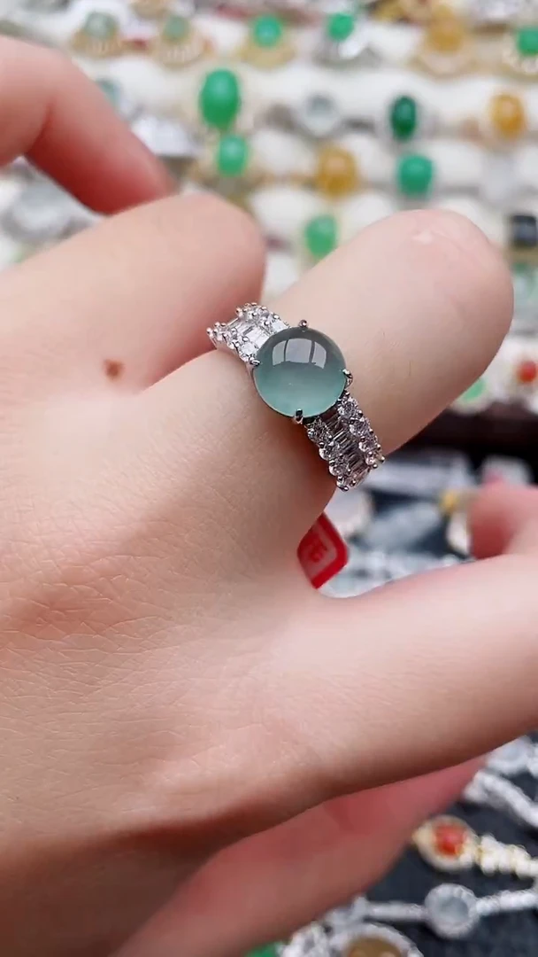 银S925镶嵌戒指翡翠71