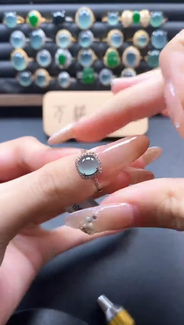 银S925镶嵌戒指翡翠51511