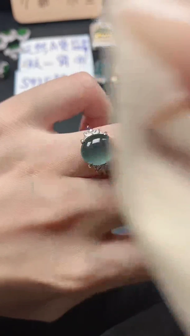 银S925镶嵌戒指翡翠511541