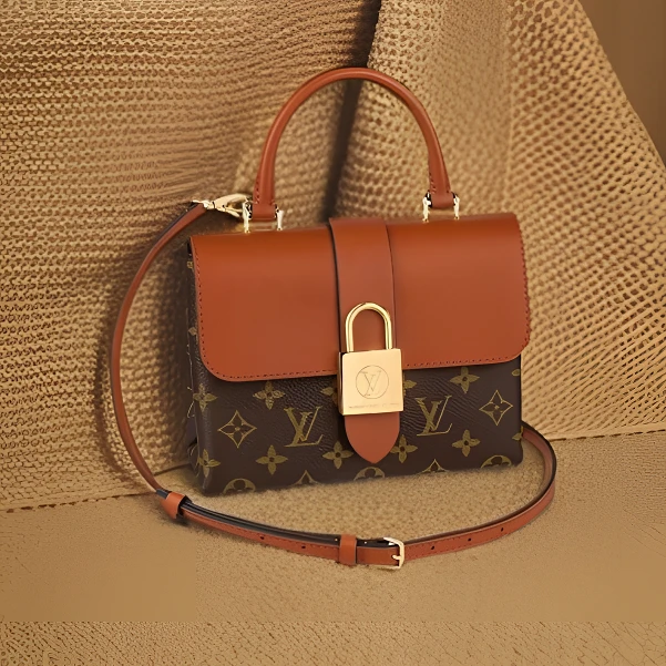 未使用 LouisVuitton/路易威登 棕色锁头包 手提包 单肩包