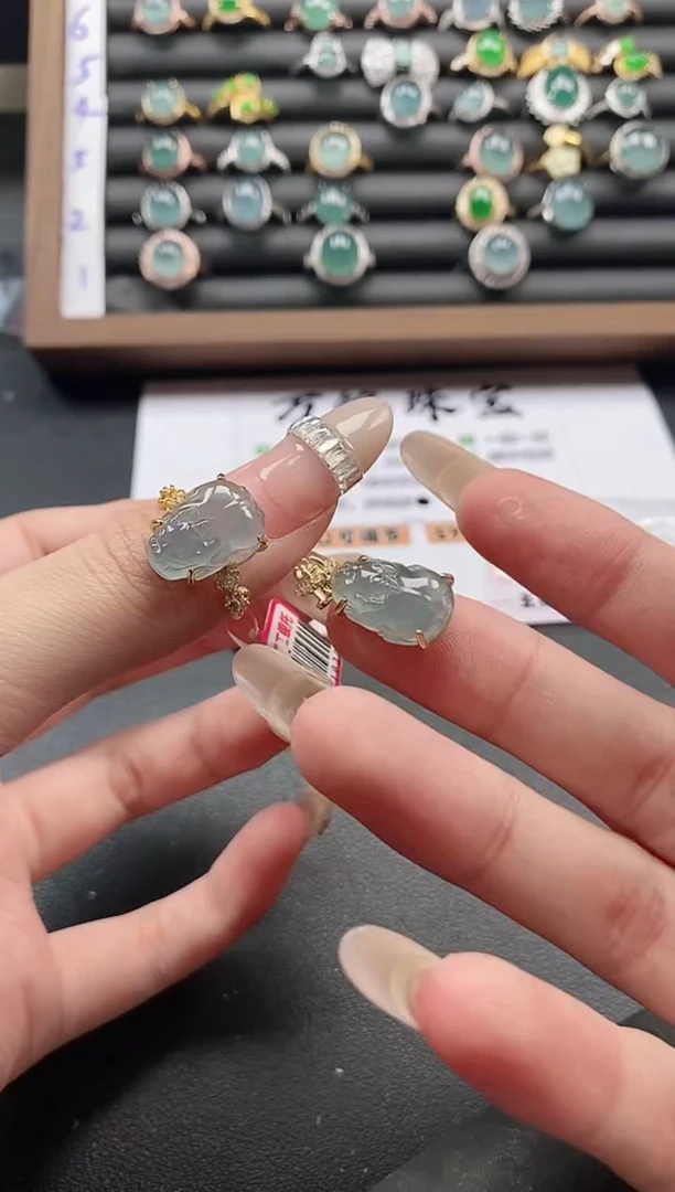 银S925镶嵌戒指翡翠51511