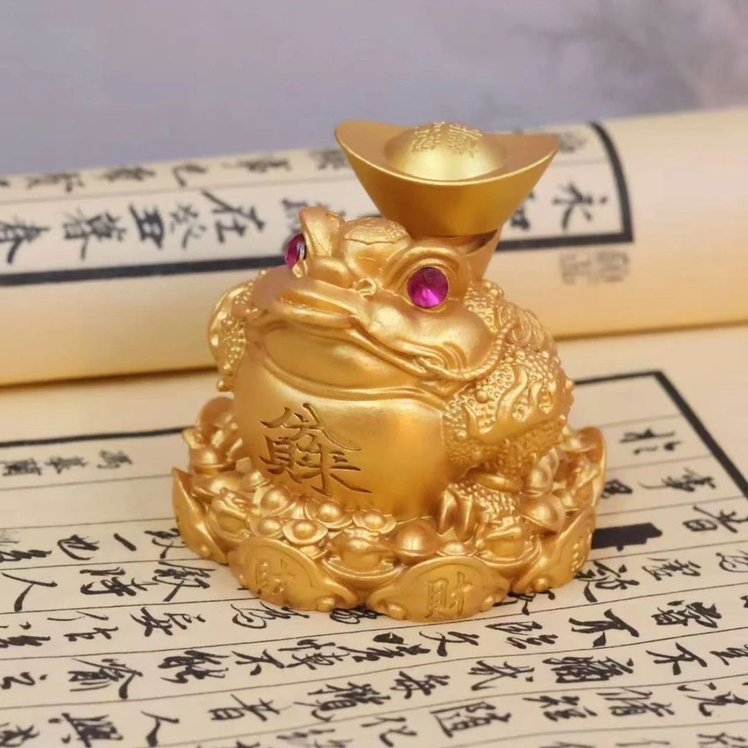 云清专属-招財金蟾三足八方来财元宝转转摆件