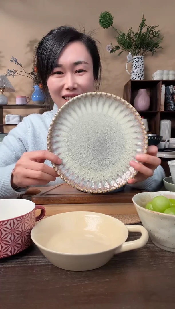 8英寸窑变圆盘1只微瑕