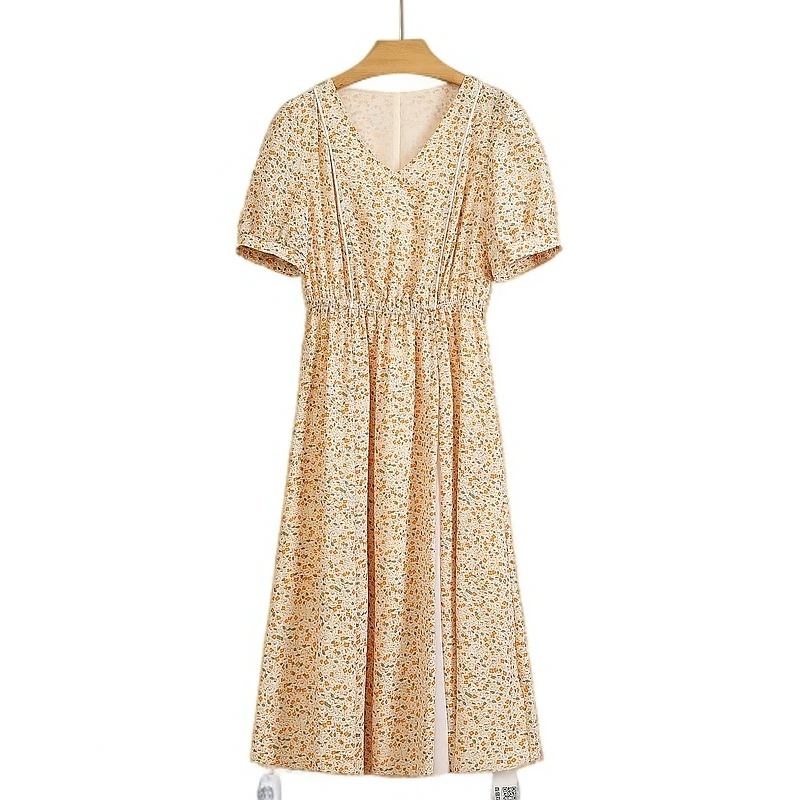 F350-伍莎服饰云仓百搭时尚新款夏季连衣裙#THH46L011