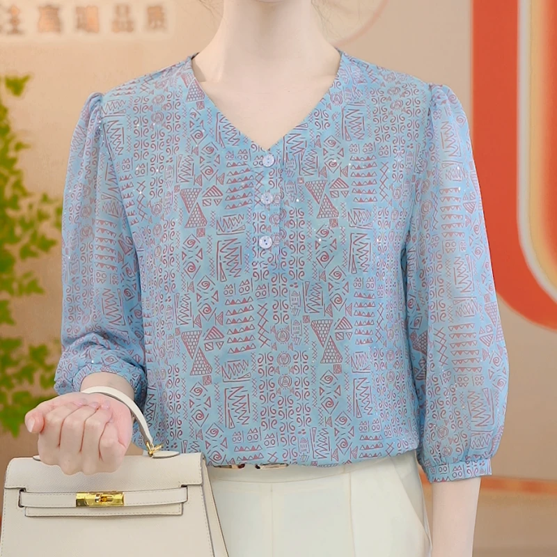 C122【出口原单】优雅时尚气质显瘦衬衫-闪闪