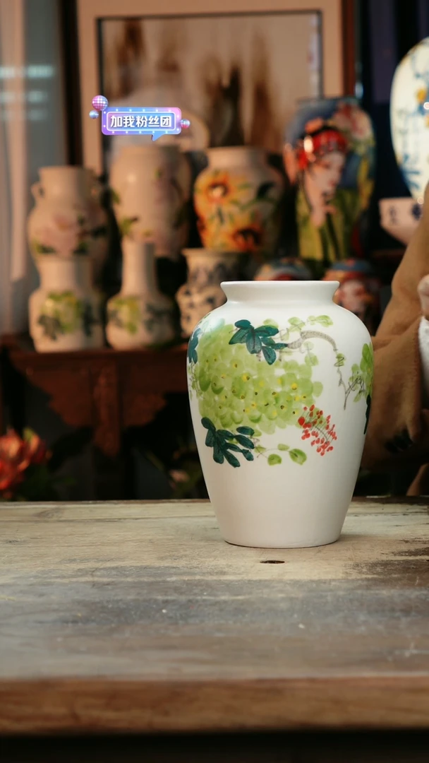 【闪购商品】瓷片景德镇纯手工釉下彩精品花瓶