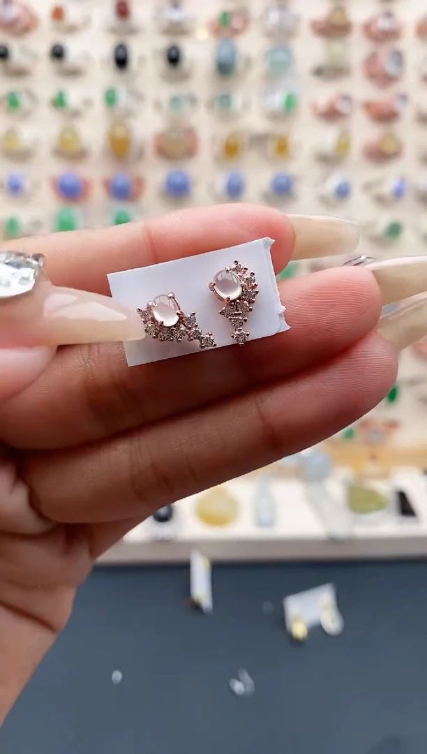 【闪购商品】翡翠戒指银S925镶嵌缅甸天然A货翡翠111  3+8