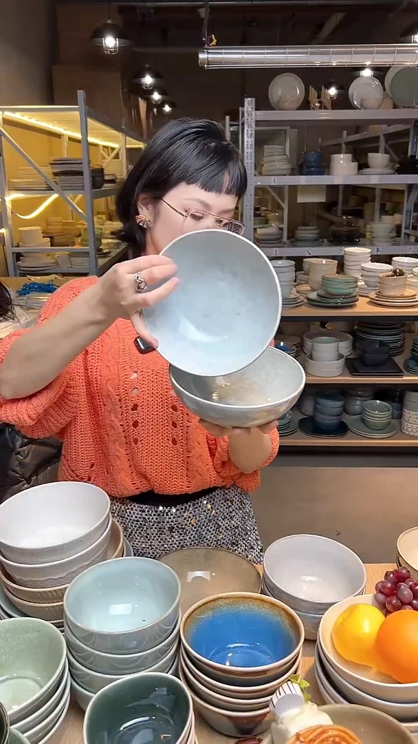 瓷174外贸尾货高温釉下彩陶瓷餐具默认微瑕