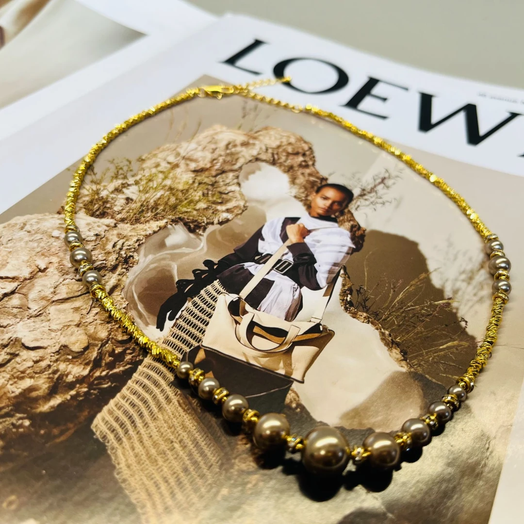 铜合金项链 7142项链新款手工时尚复古金色素款