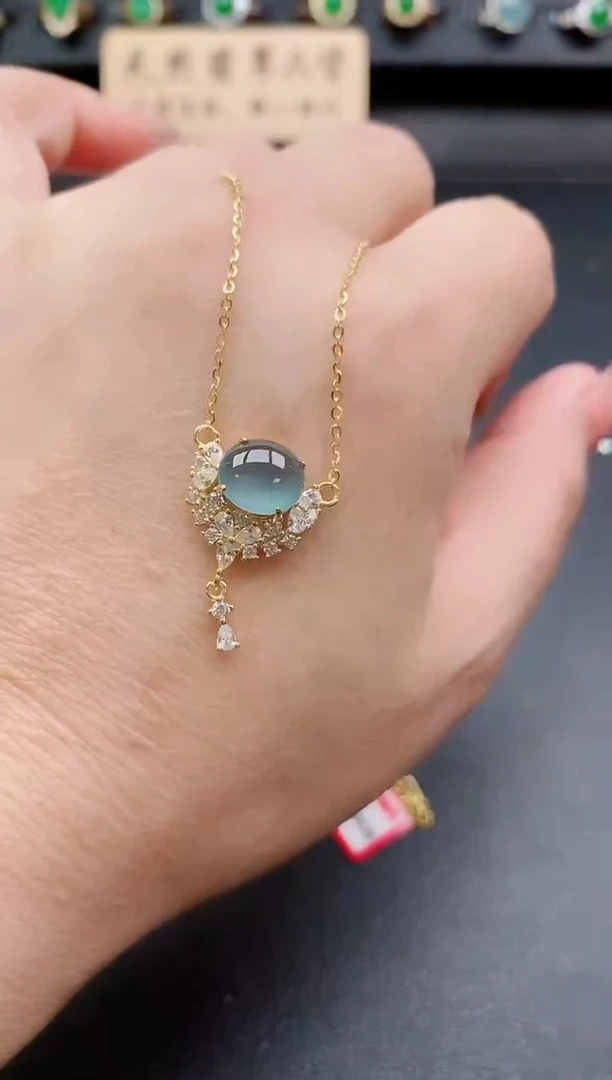 套链银S925镶嵌翡翠1