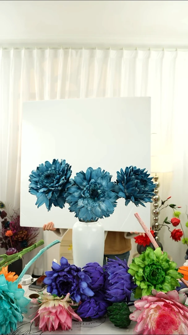 永生花洋蓟  三个头 【雾霾蓝】 A312