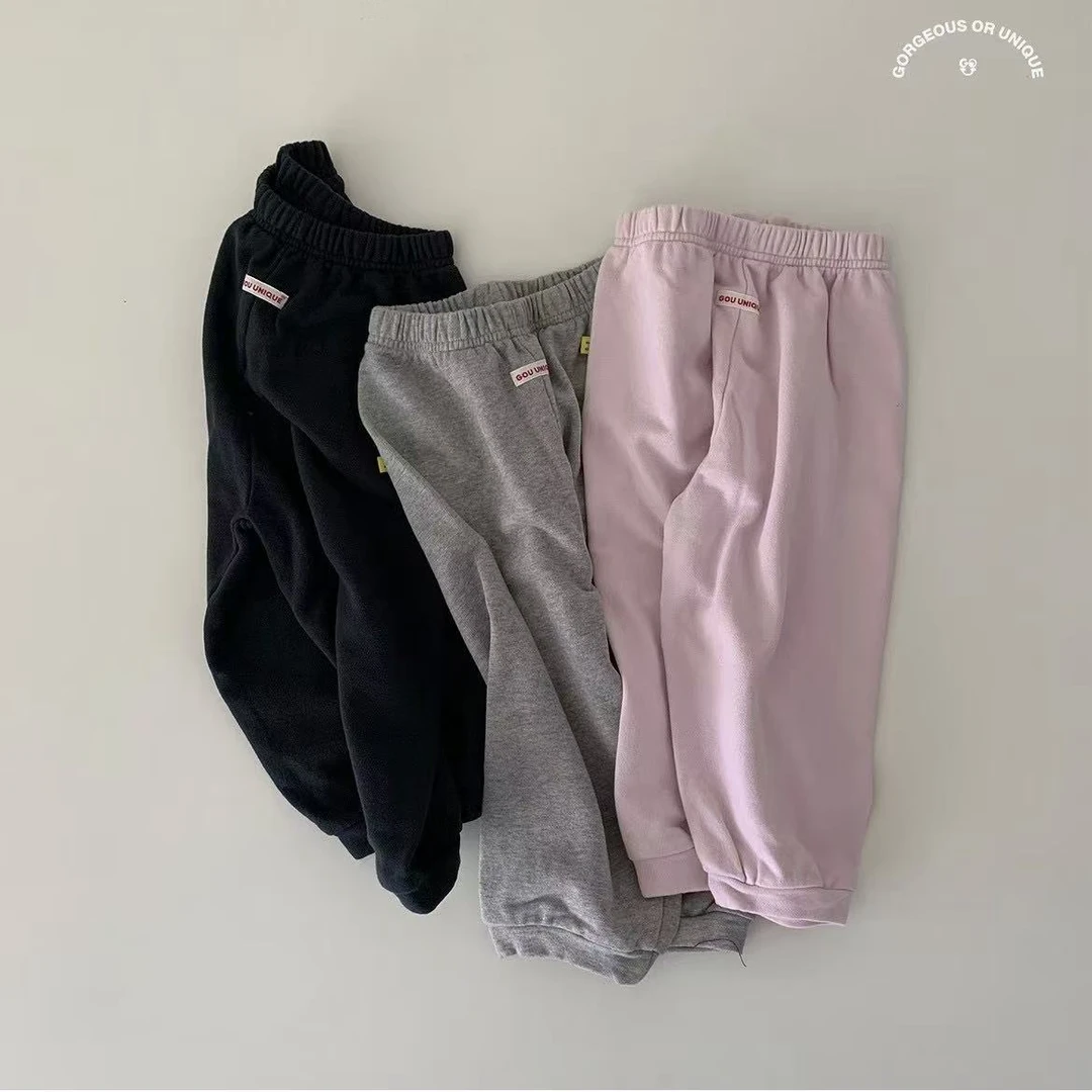 TT HOME 简约韩系绣标卫裤