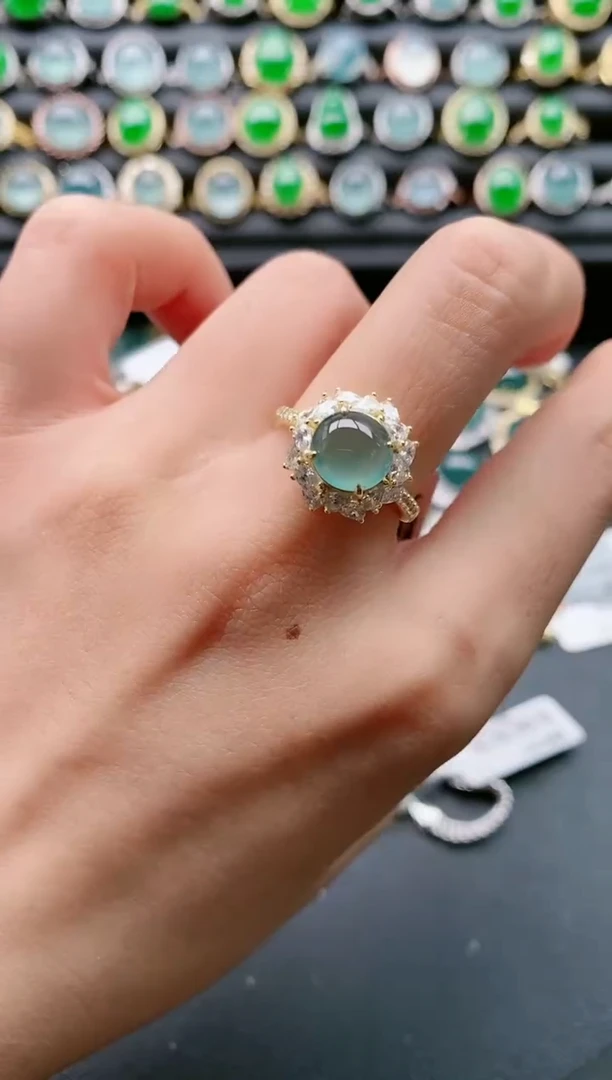 【闪购商品】翡翠戒指银S925镶嵌1111111