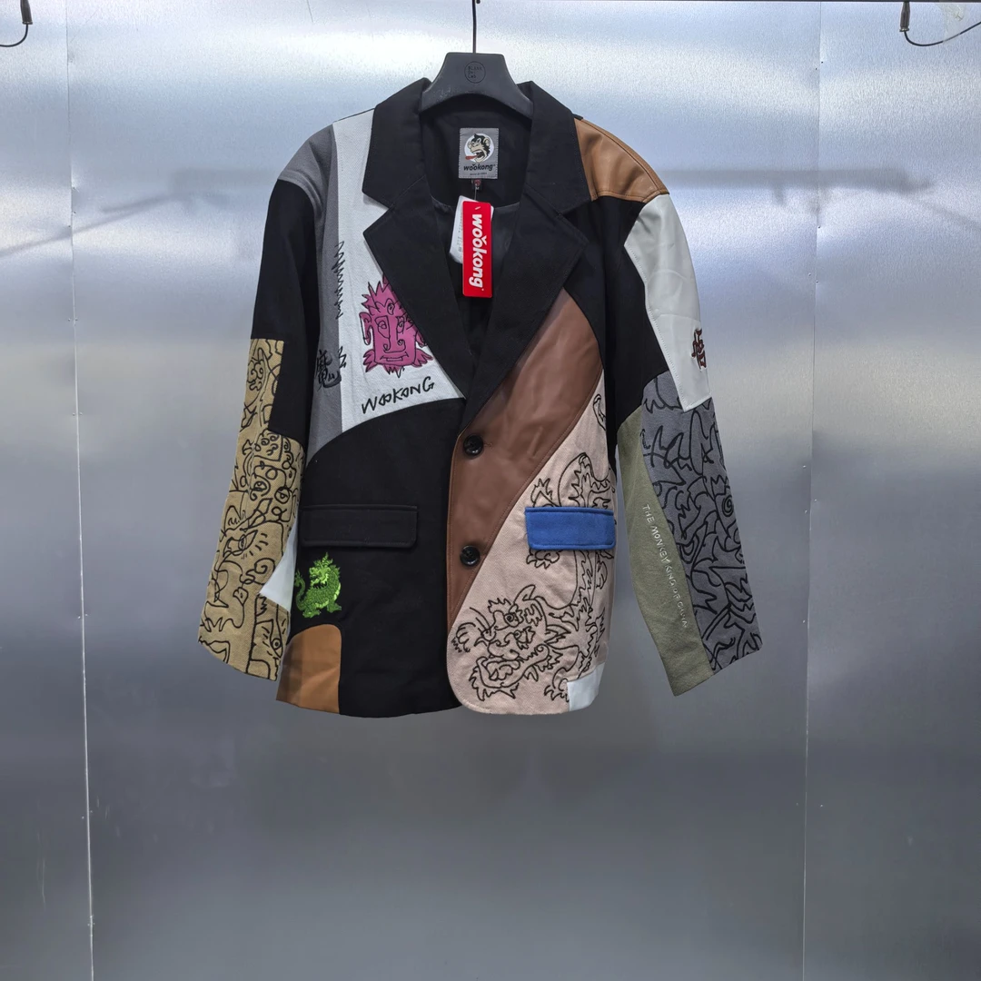 R03-71511-WOO撞色拼接潮流时尚休闲西服外套