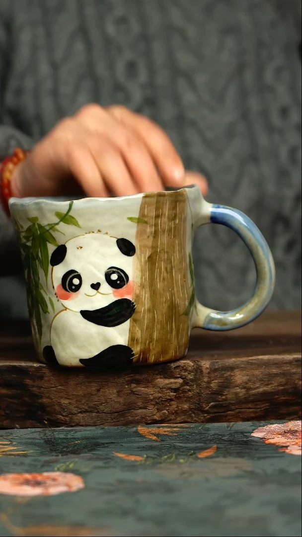 【闪购商品】杯釉下彩手工手绘同款陶器