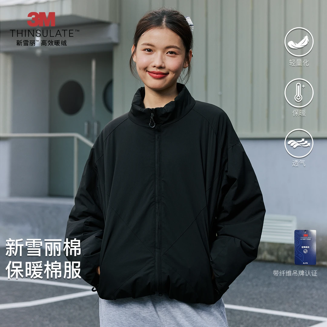 LUSHISI炽存主题秋冬拉链夹克3M新雪丽棉棉服轻盈防风保暖外套