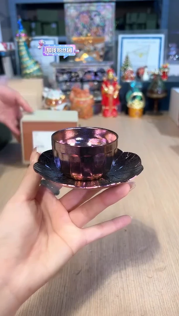 【闪购商品】杯38威众清莲茶杯碟（紫）