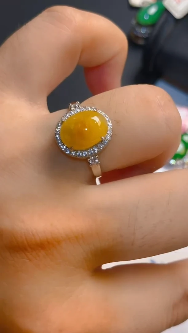 翡翠银S925镶嵌耳饰天然