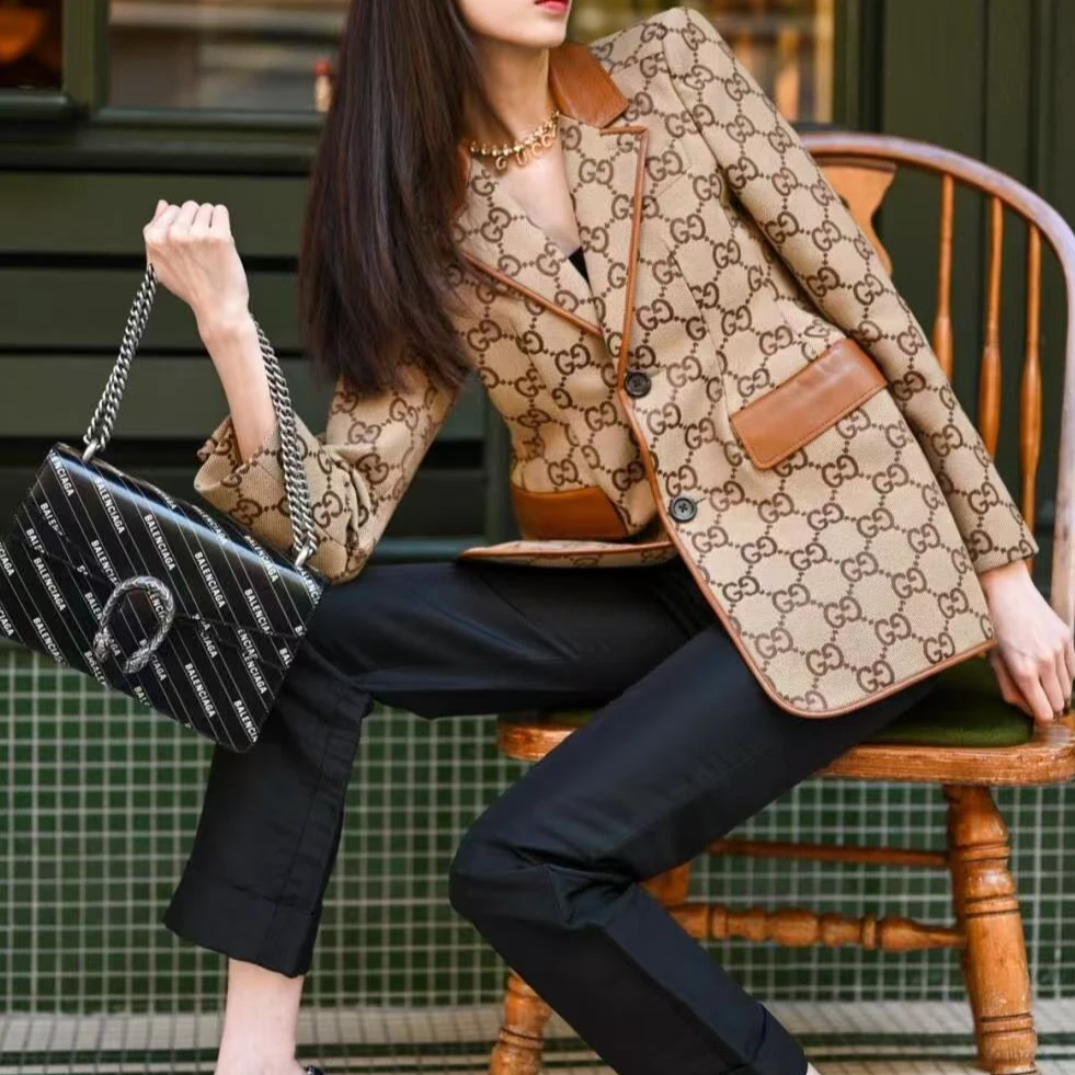 全新未使用 GUCCI/古驰 The Hacker Project系列GG西装外套/40码