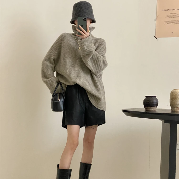 显瘦针织时尚百搭打底外穿宽松秋冬毛衫WH-23737