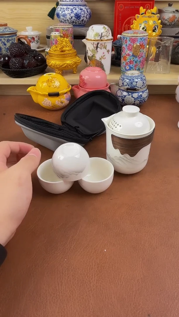 陶瓷茶具摆件旅行套组