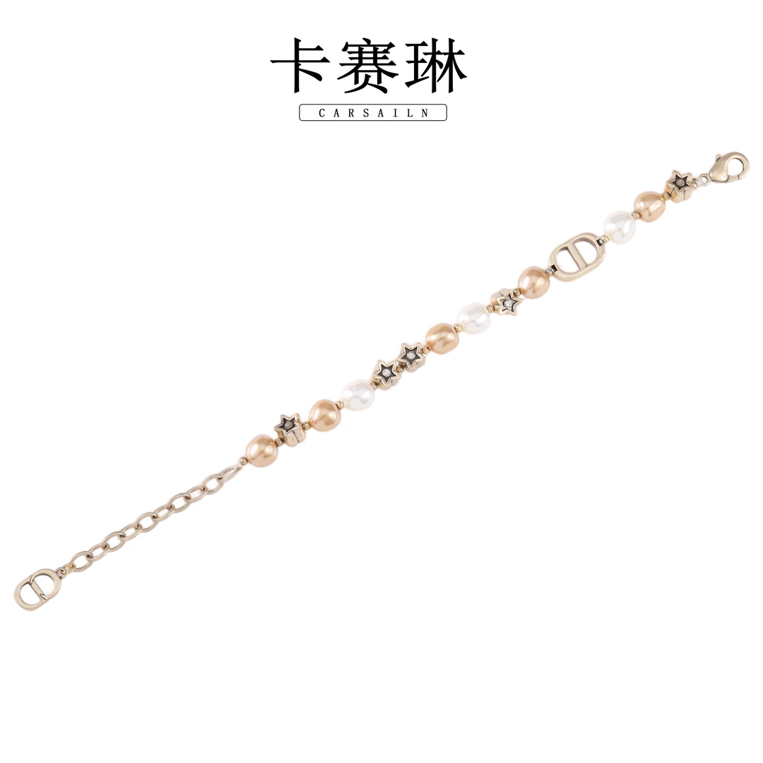 卡赛琳carsailn/ 镀K金 流金岁月蓝铃花复古个性手链 2049