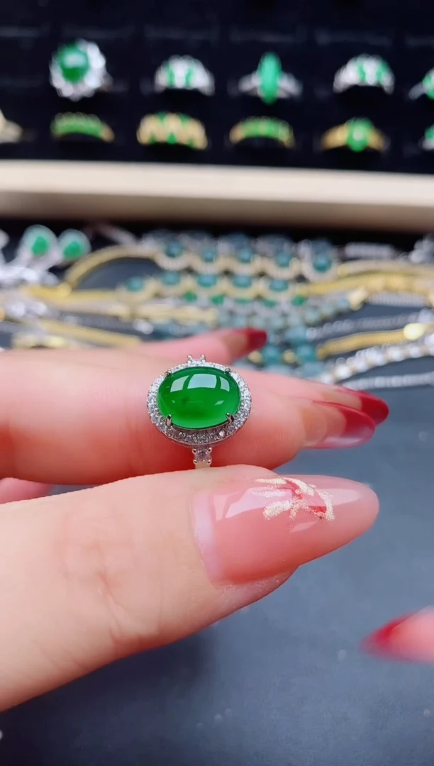 【闪购商品】翡翠戒指银S925镶嵌21312