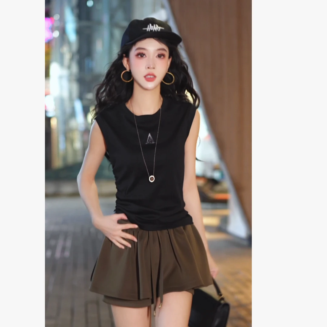 AMASS/阿玛施26早春新款个性时尚外穿上衣气质无袖背心马甲530154