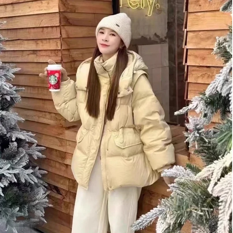 2024款时尚休闲百搭白鸭绒加厚保暖韩版羽绒服宽松秋冬短款8801LX