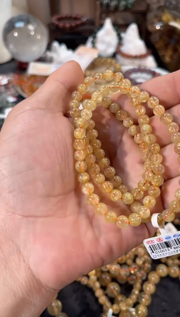 未镶嵌手串发晶SJ-290金发晶 多圈