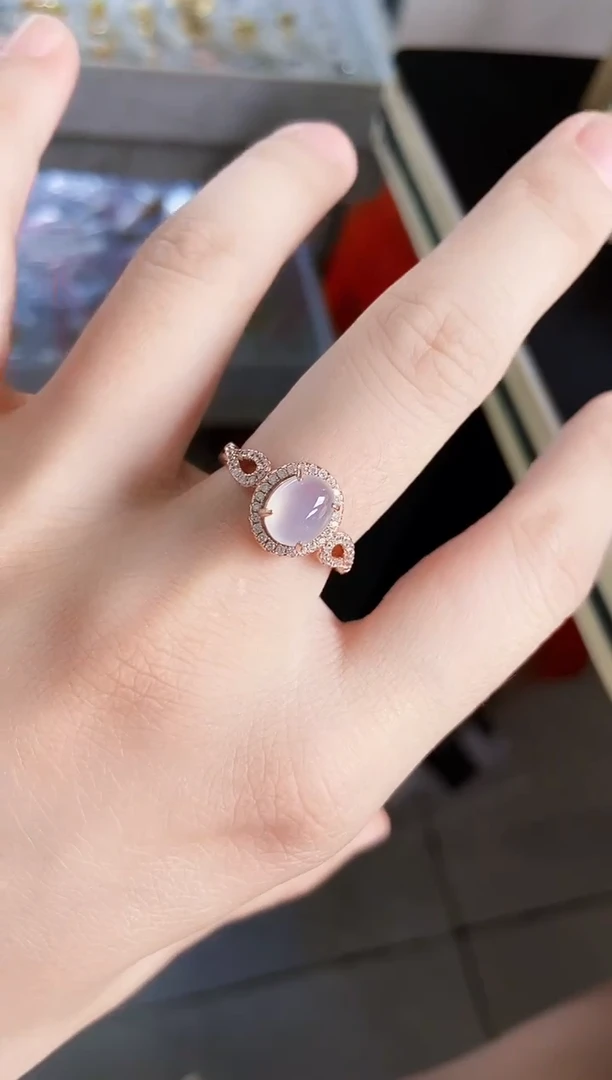 翡翠戒指银S925镶嵌14