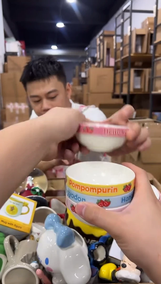 瓷片三利鸥甜品小碗4件套