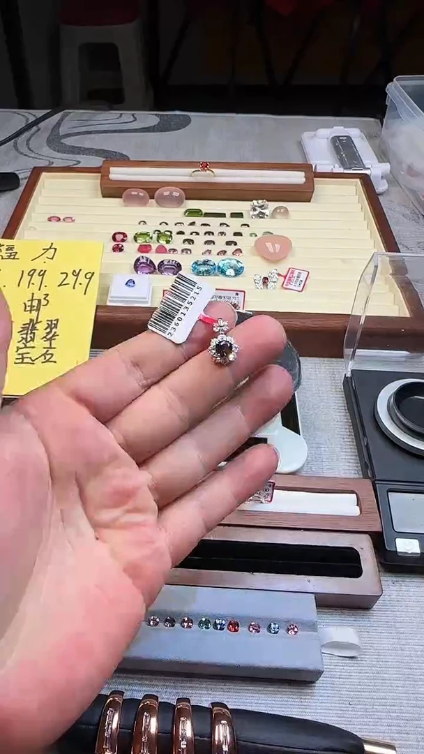 颈饰银S925镶嵌石榴石多样性发货