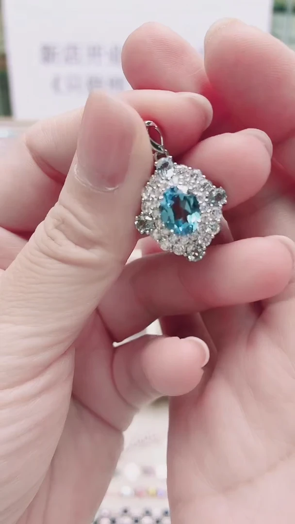 银S925镶嵌托帕石吊坠162ZB1128产品一个（多样性）