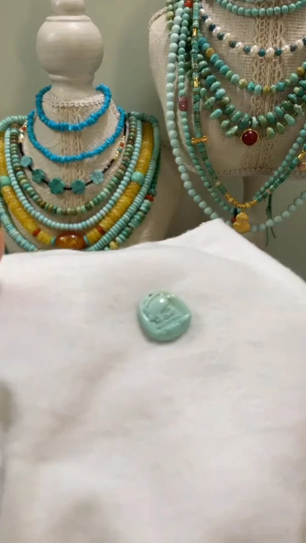 未镶嵌绿松石珠宝半成品12.8*11.8mm无相佛