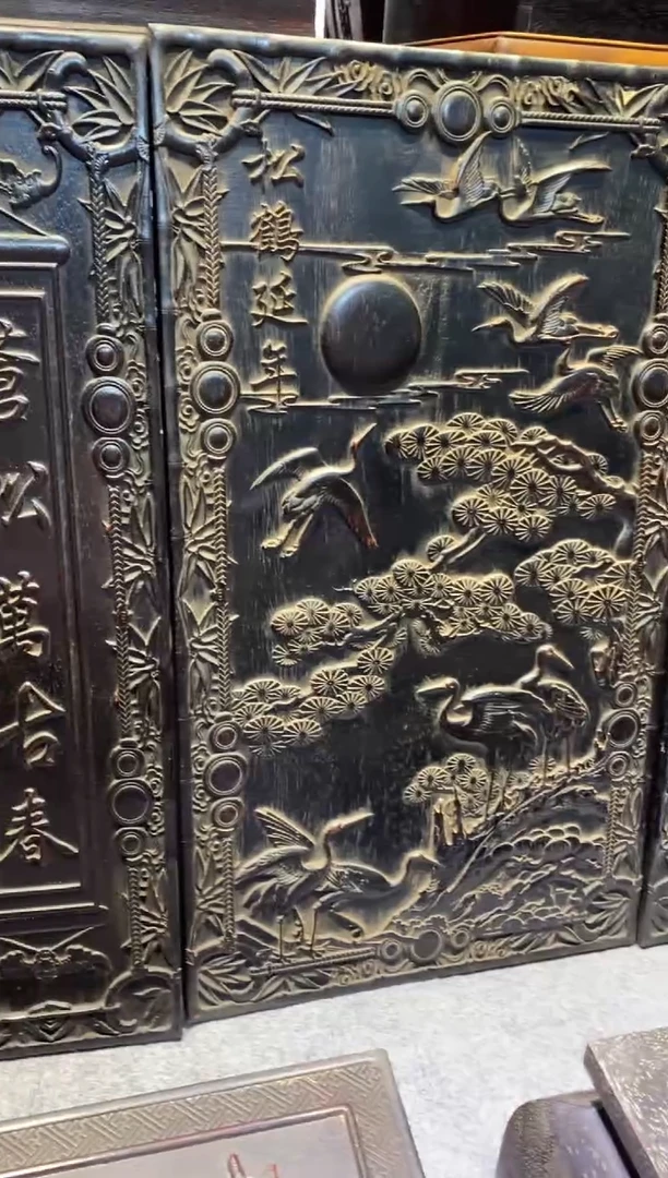 木紫檀拆件雕刻板以直播间实物为准微瑕老物件