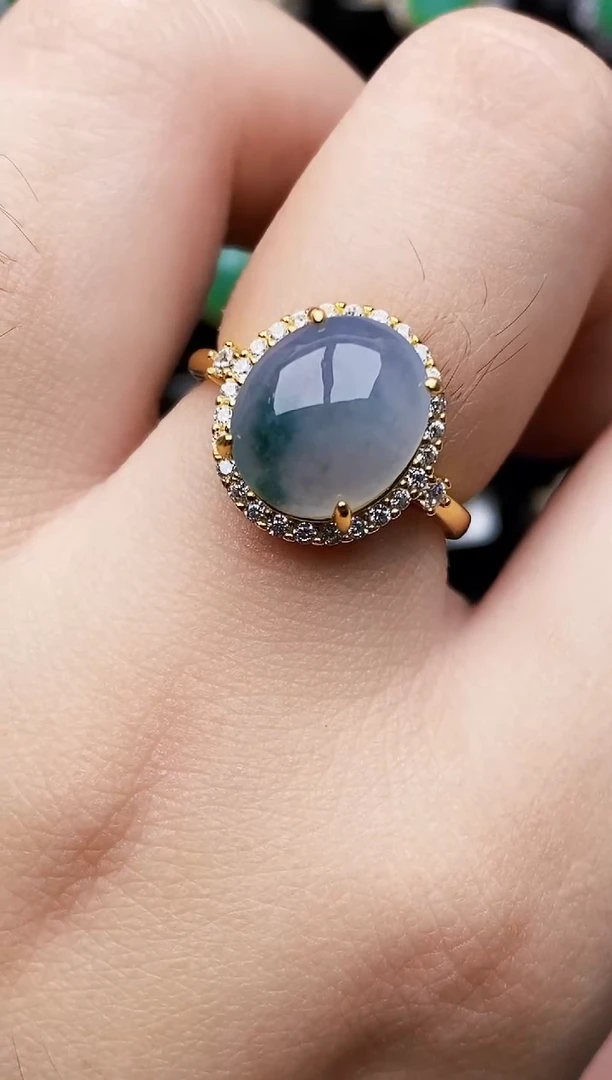 银S925镶嵌戒指翡翠2036