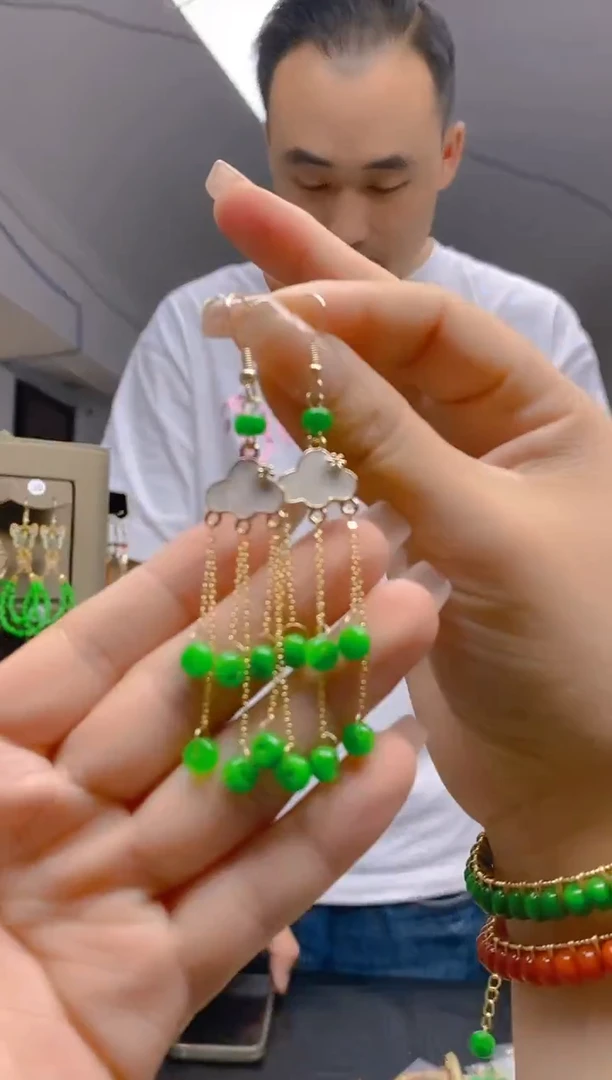 【闪购商品】翡翠耳饰合金119翡翠耳钩