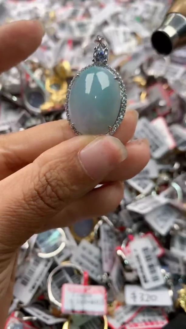 银S925镶嵌戒指翡翠888   4