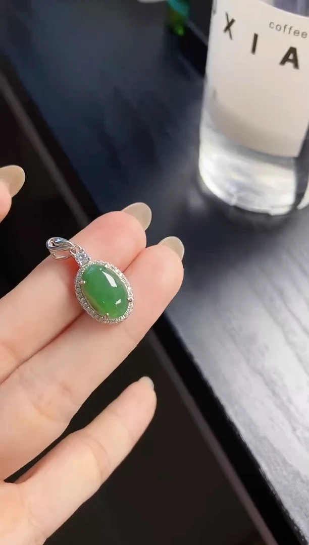 颈饰银S925镶嵌翡翠12