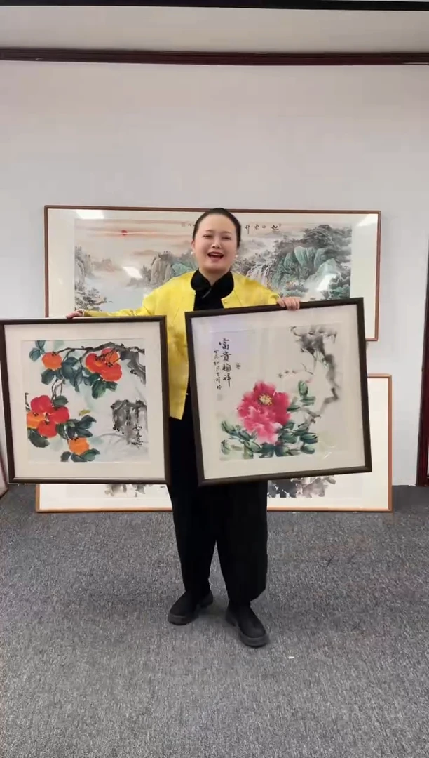 【闪购商品】国画60*60一对手绘作品