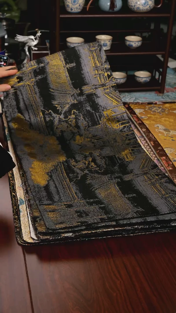 【西阵织汉宫秋月B双面】中国风干泡织锦茶席33*65