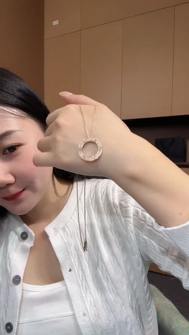 【闪购商品】钻石套链18K金镶嵌k玫大饼套链GHJ