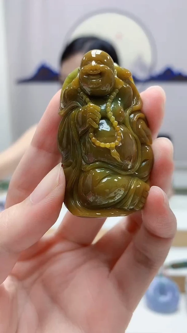 未镶嵌定制翡翠4852zm-毛货挂件佛公28