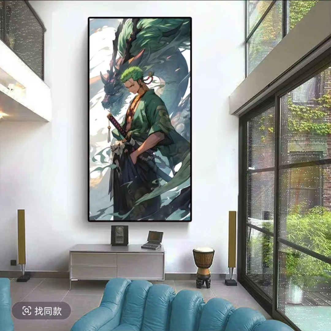 《海贼王竖版绿索隆》海贼王客厅卧室背景挂画