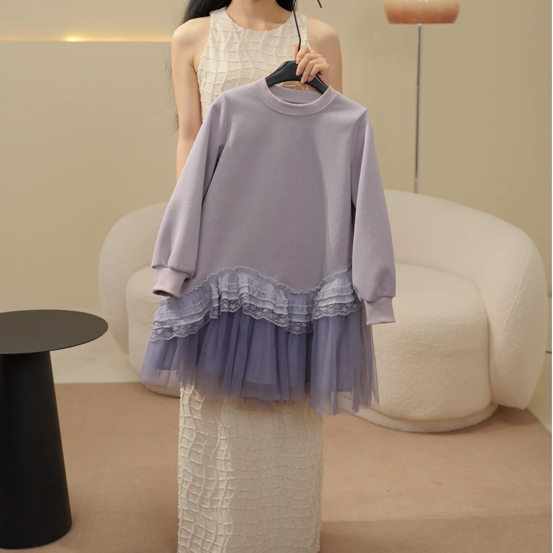 【SEVEN KIDS】  2025女童秋季连衣裙卫衣裙 秋款纱裙  25C1305