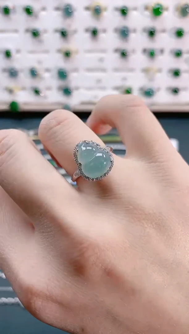 【闪购商品】翡翠戒指银S925镶嵌天然翡翠