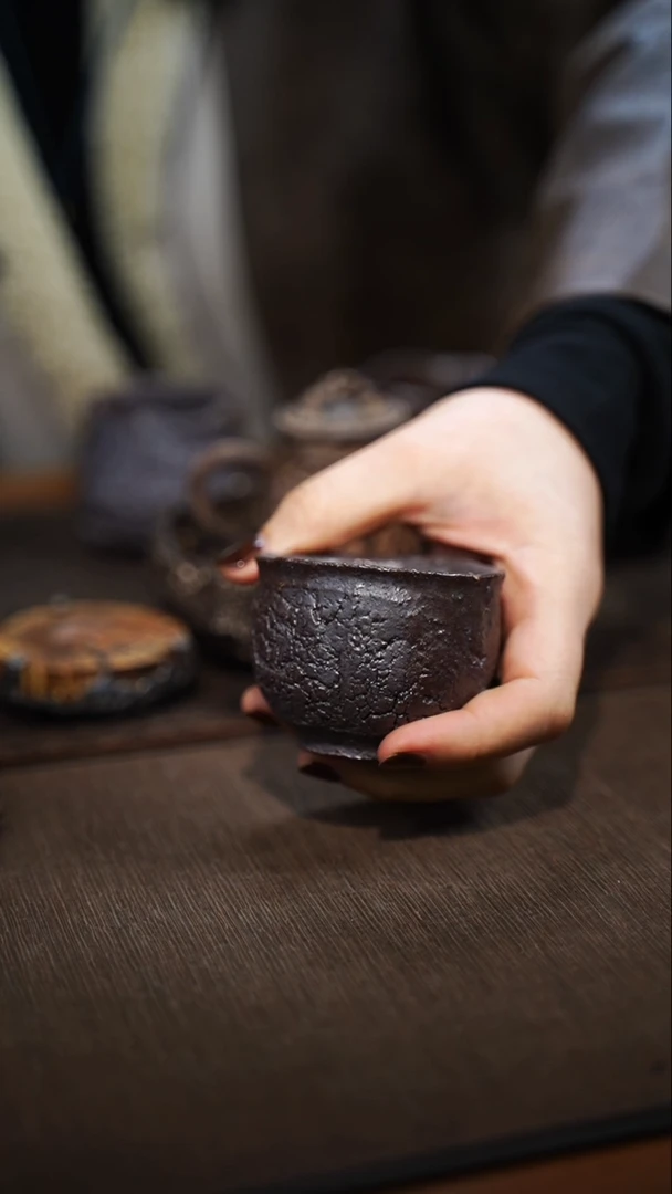 恶**吻全手工制作  柴烧杯