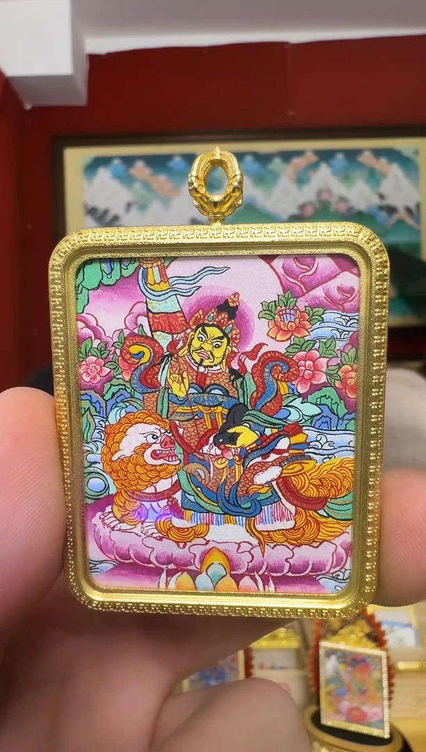 吊坠财宝天王-热贡纯手绘