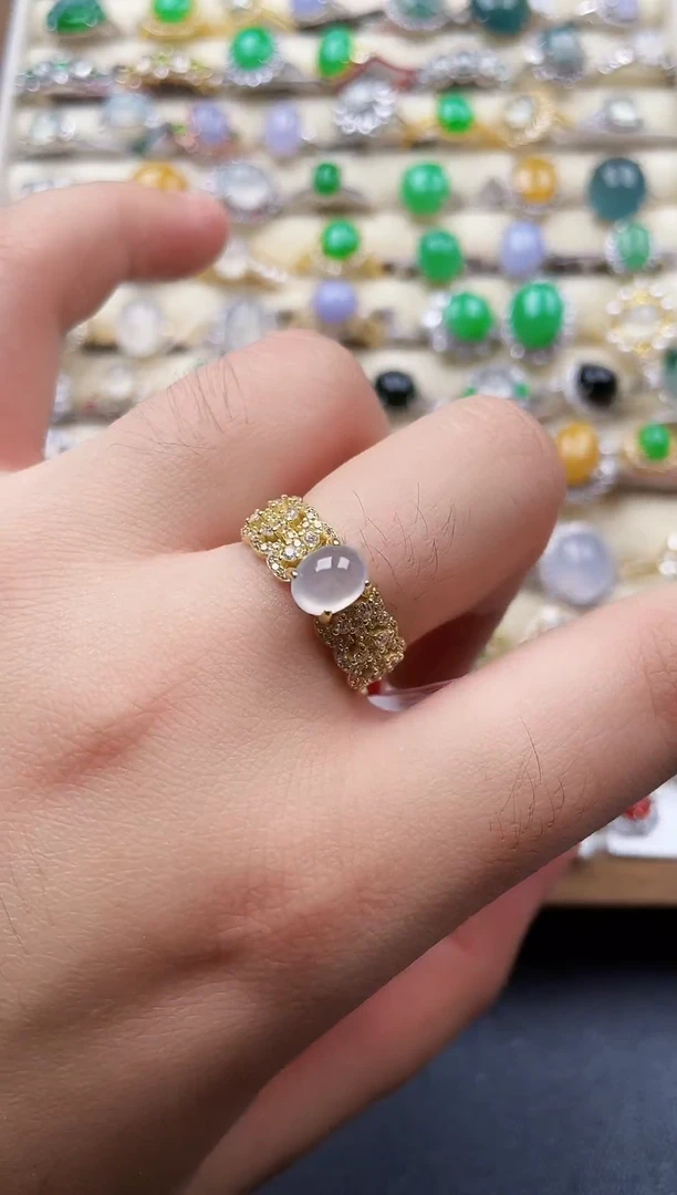 银S925镶嵌戒指翡翠175